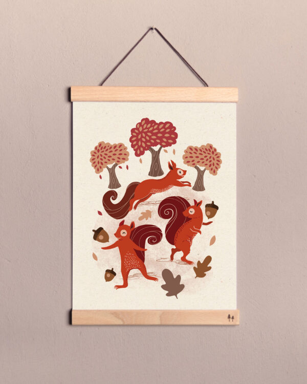Poster Eichhörnchen handgezeichnet