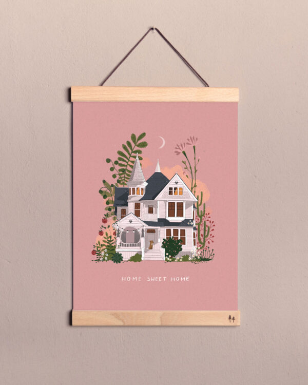 Poster "Home sweet Home" mit handgezeichnetem Motiv