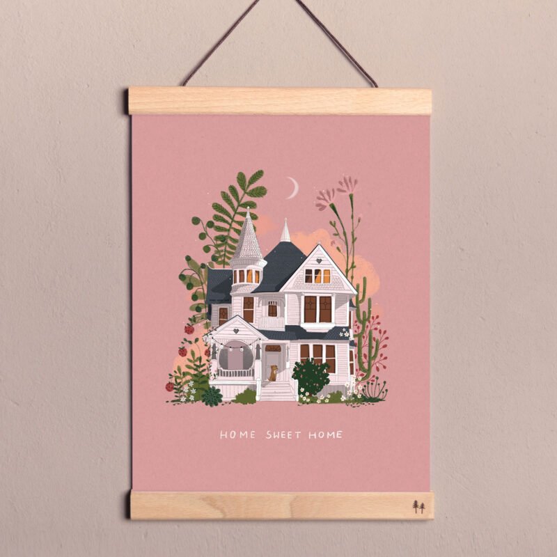 Poster_Leiste_home Poster "Home sweet Home" mit handgezeichnetem Motiv