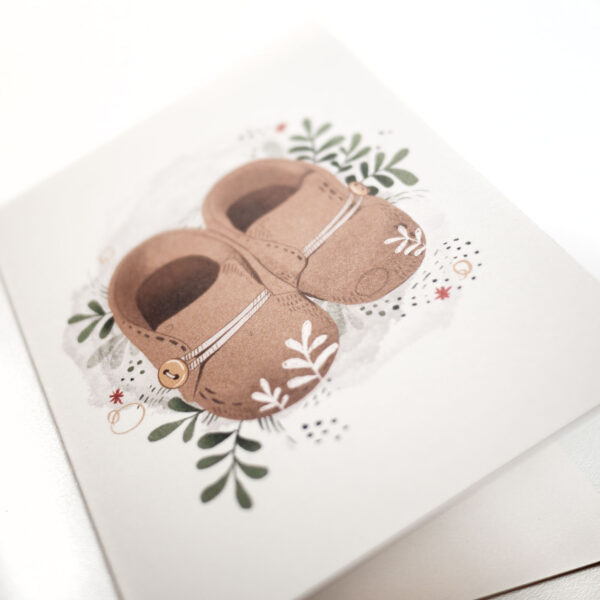 Babyschuhe Karte mit Umschlag