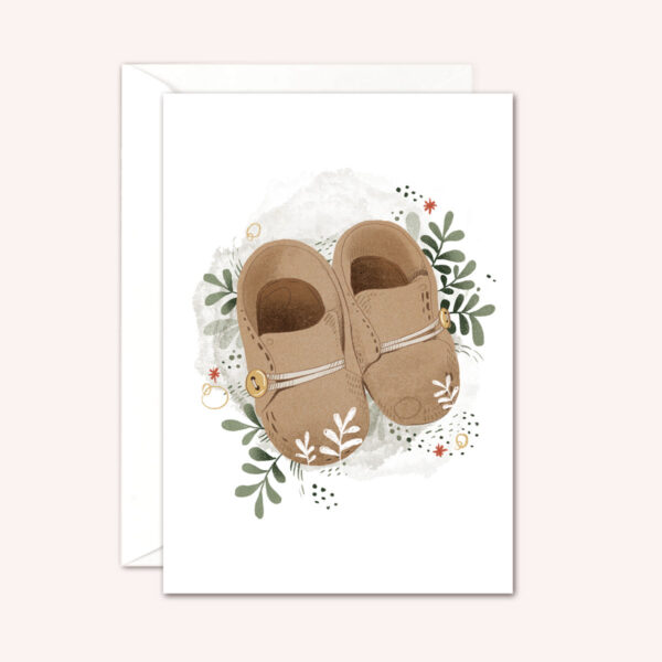 Babyschuhe Karte mit Umschlag