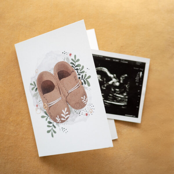 Babyschuhe Karte mit Umschlag