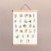 ABC-Poster mit handgezeichneten Gartenpflanzen im Format DIN A2