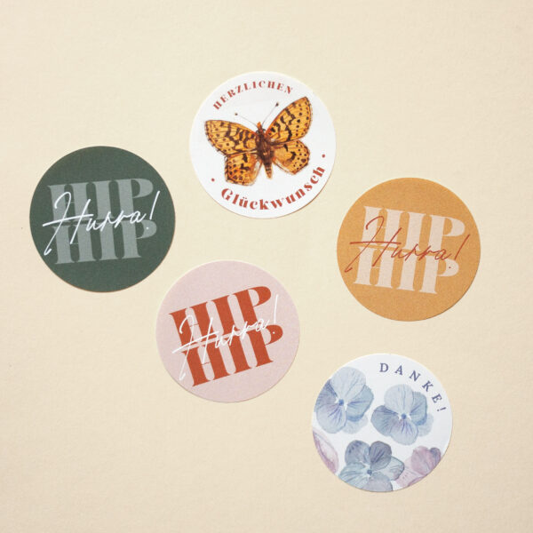 Aufkleber-Set Geschenkesticker rund (4 cm)
