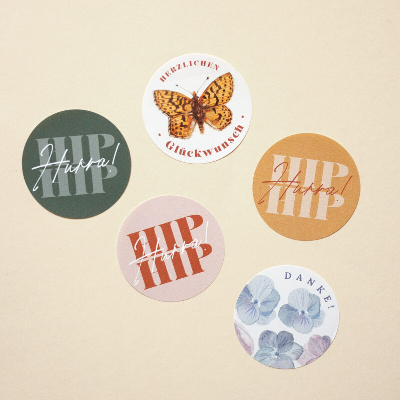 Aufkleber-Set Geschenkesticker rund (4 cm)
