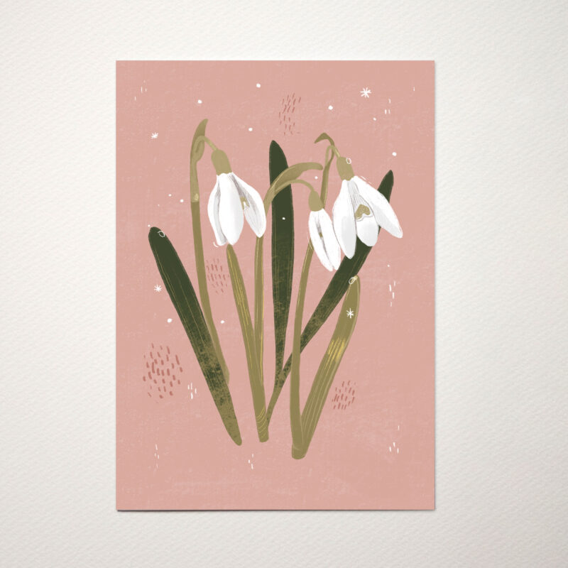 Karte_Schneegloeckchen Postkarte Schneeglöckchen