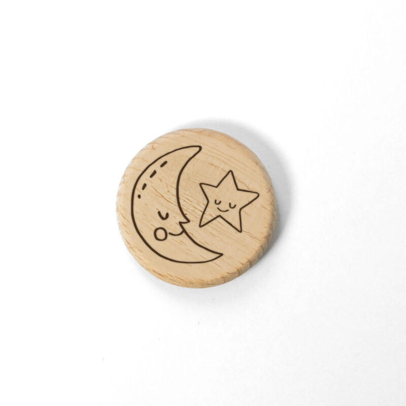 Holzmagnet Mond und Sterne (4 cm)