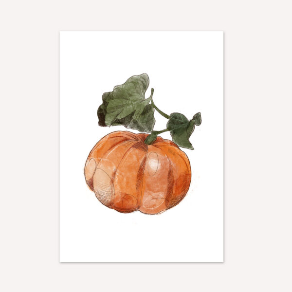 Herbstliche Postkarte Kürbis