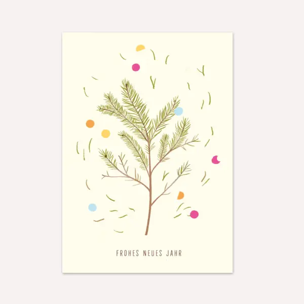 Frohes Neues Postkarte (10,5 x 14,8 cm)